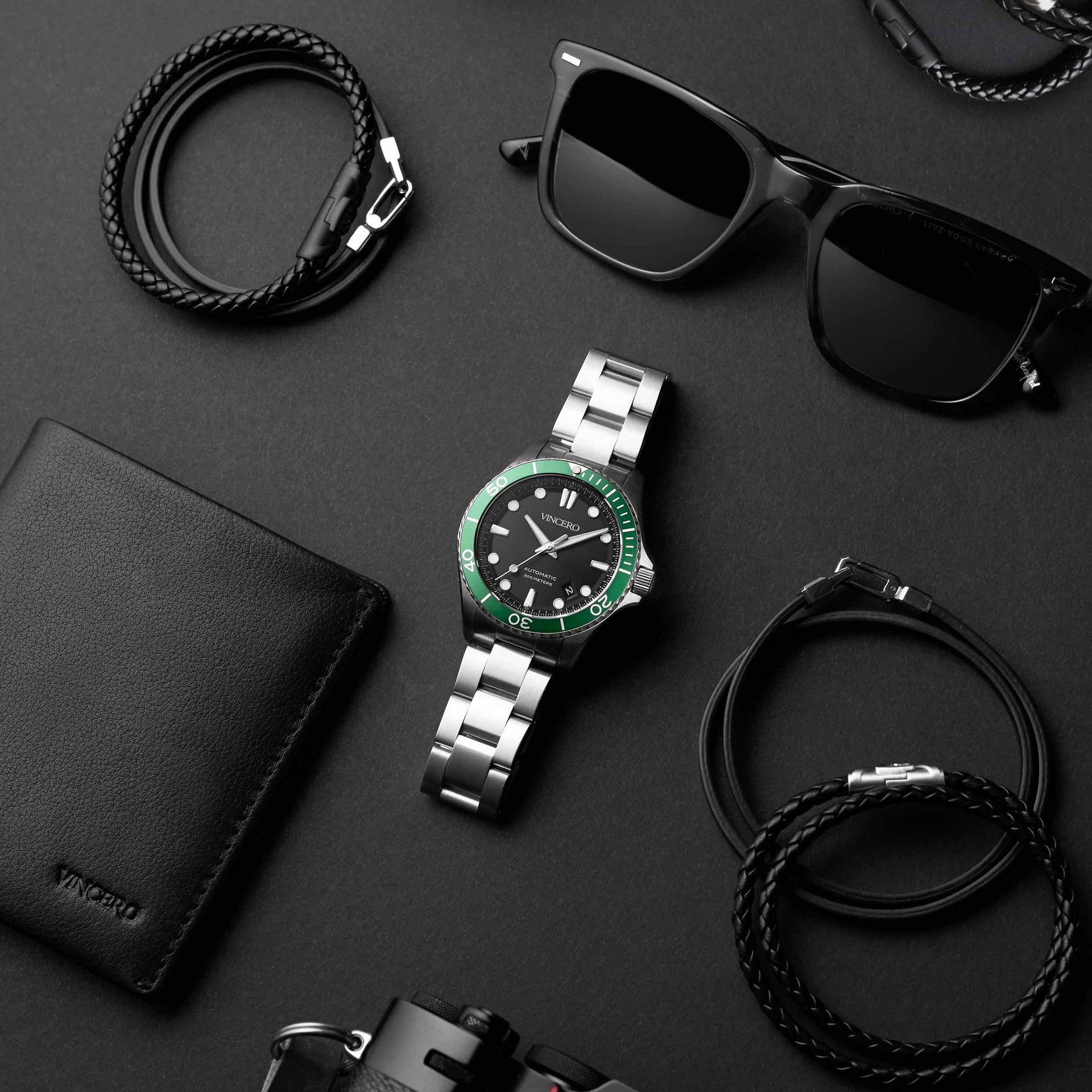 The Argo Automatic Dive Watch in Green and Silver