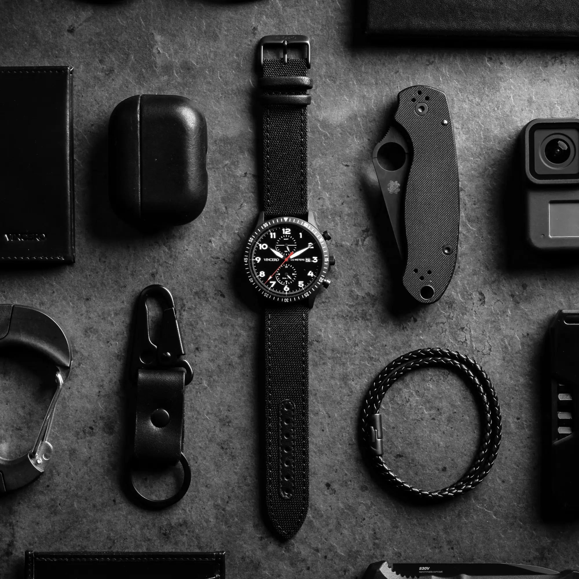 Altitude Pilot Watch - Matte Black and Red Dual Time Zone Watch