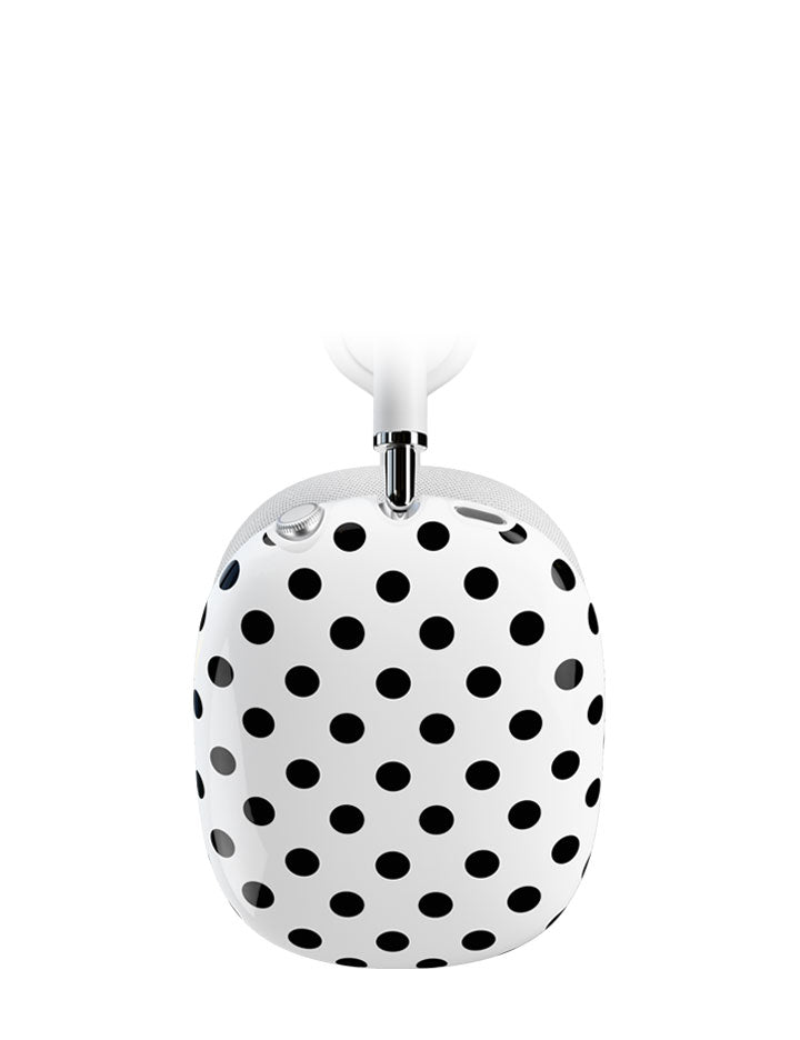 Polka Dot Airpod Max Cover in White and Black - Image 3