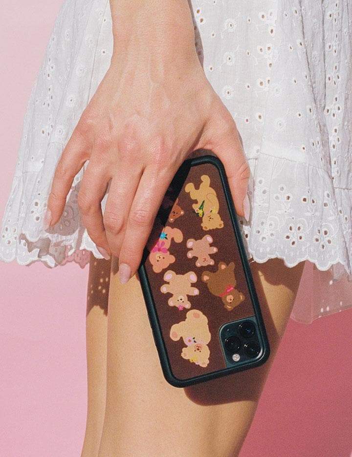 Bear-y Cute Brown Teddy Bear Graphic Protective iPhone Case - Image 13