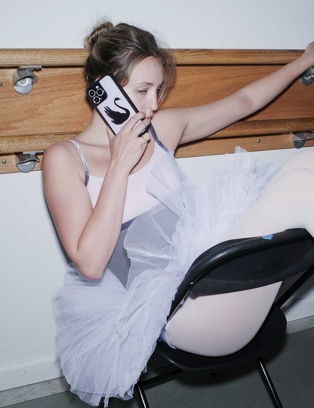 Black Swan Samsung Galaxy Case with Soft Pink Background