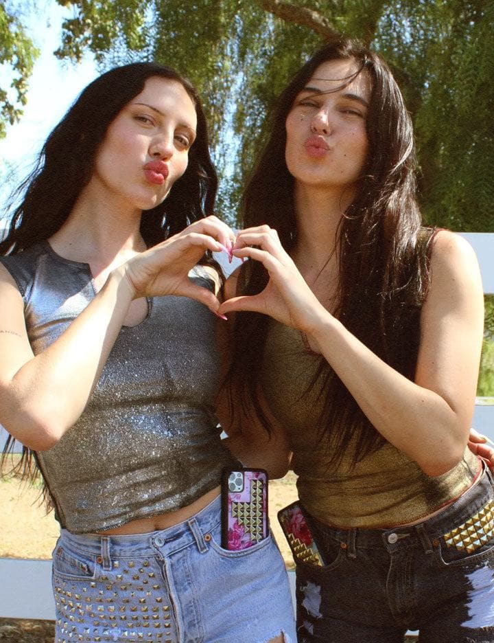 Blue Floral Stud iPhone Case