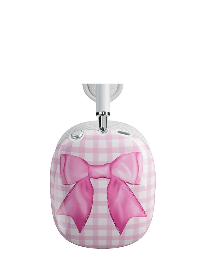 Pink Gingham Bow AirPods Max Cover Protective Case - Image 3