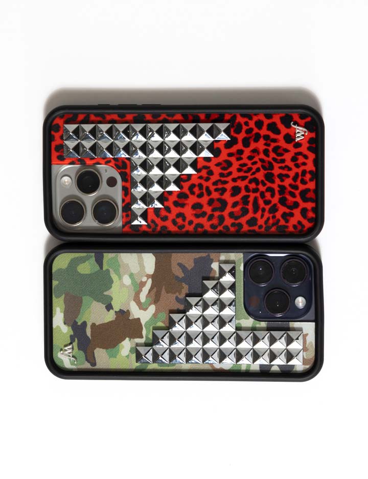 Cat Camo Stud iPhone Case with Protective Rubber Bumper - Image 31