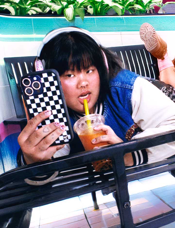 Checkers | Black iPhone Case