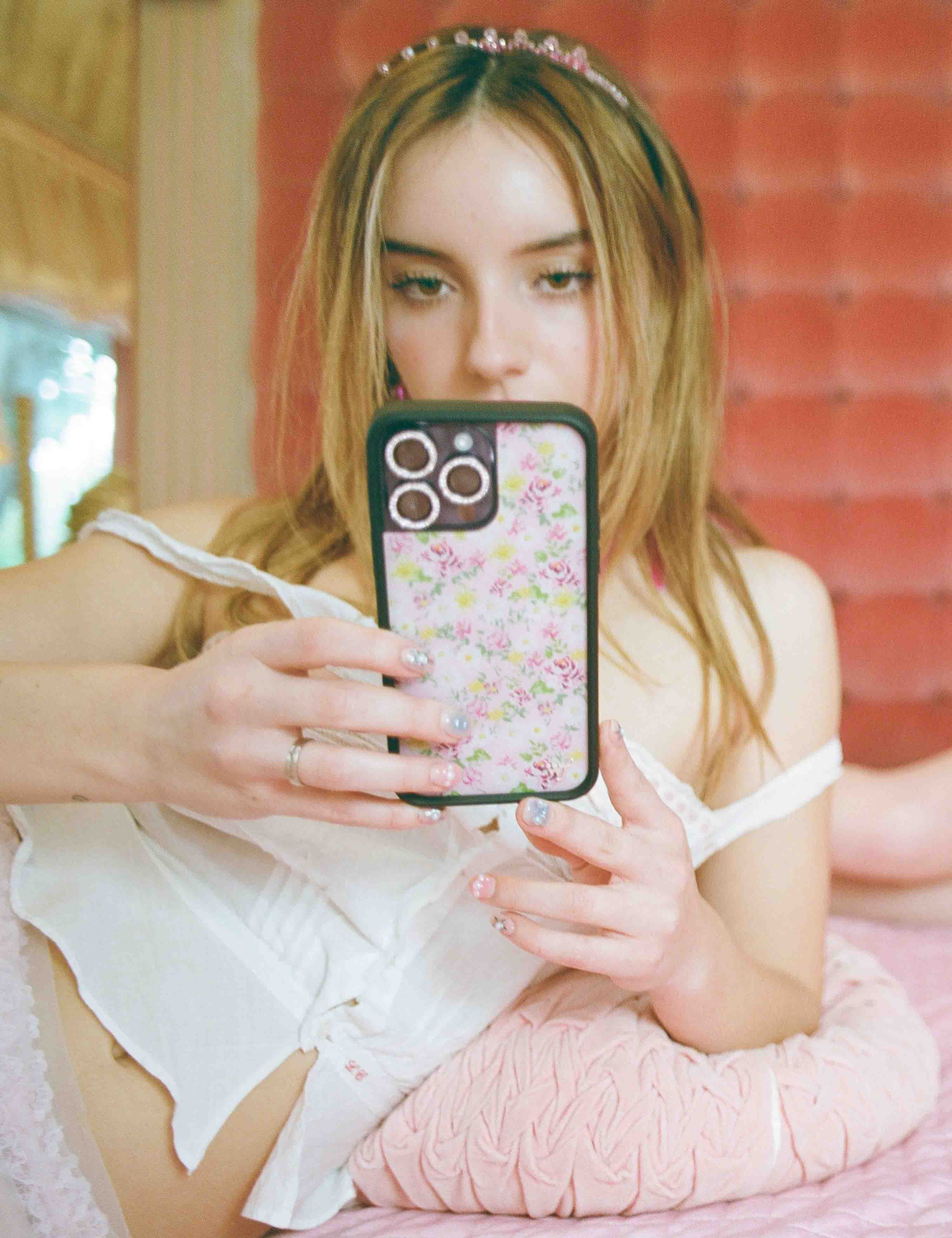 Daisy Lynn Floral iPhone Case with Pink and Yellow Pastel Flowers - Image 25