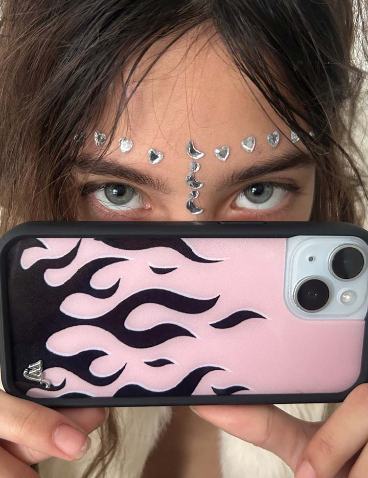 Flames Pink and Black iPhone Case Limited Edition Design - Image 43