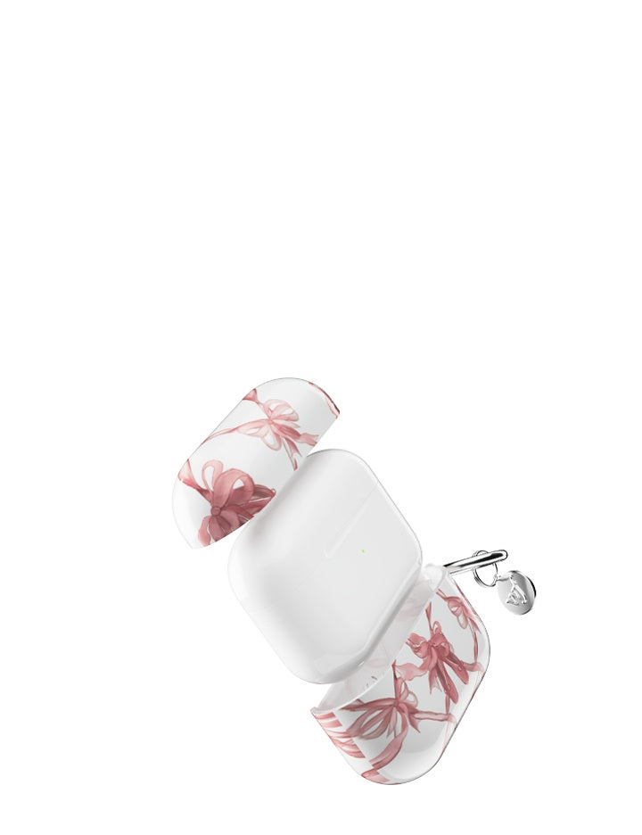On Pointe Pink Ballet Ribbon AirPods Case Protective Cover - Image 3