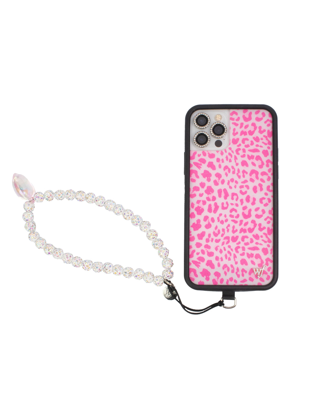 Black Accessory Loop for Phone Cases with Metal Ring Attachment