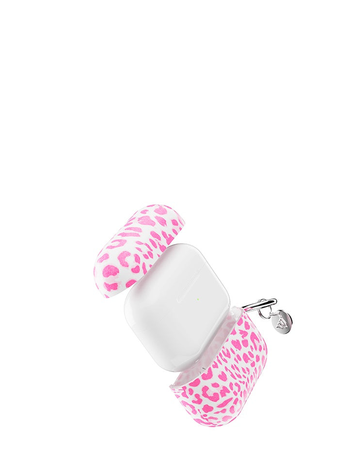 Pink Meow Leopard Print AirPods Case Protective Cover - Image 2
