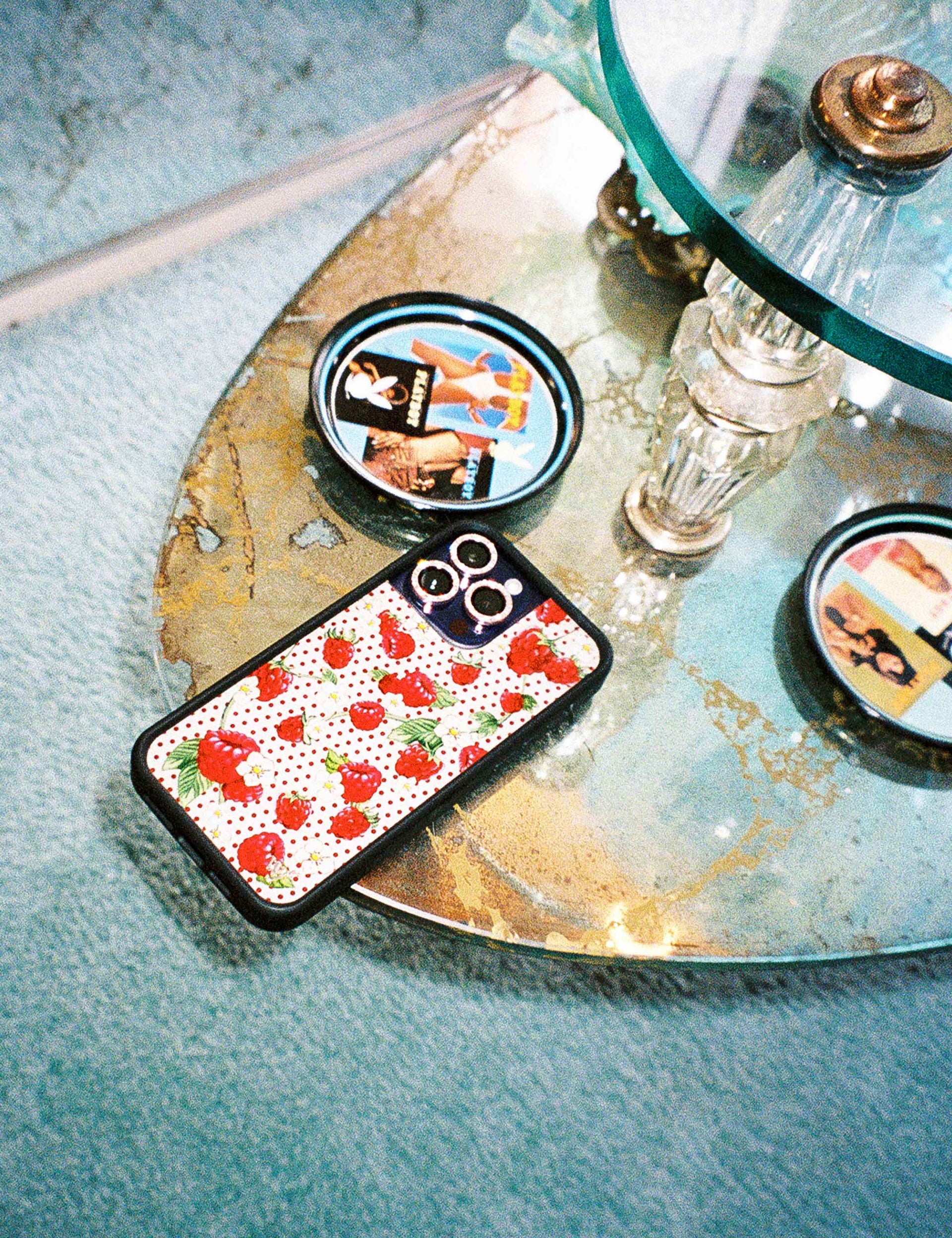 Raspberry Polka Dot iPhone Case with Floral Details - Image 12