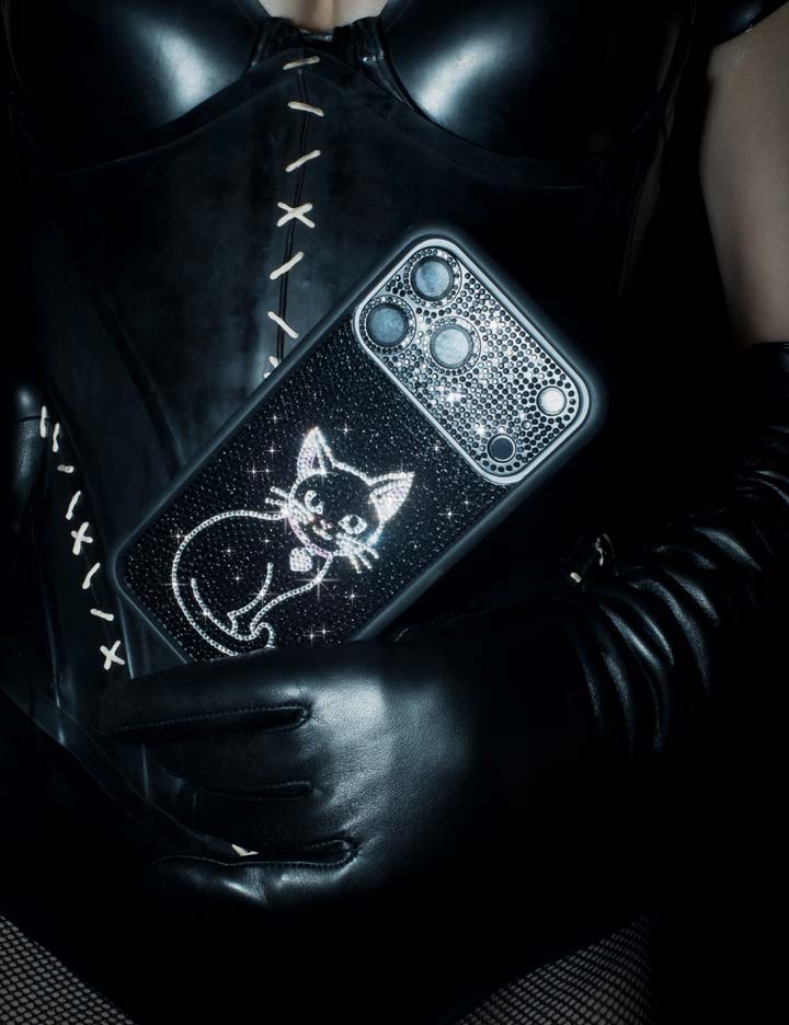 Rhinestone | Black Cat iPhone Case