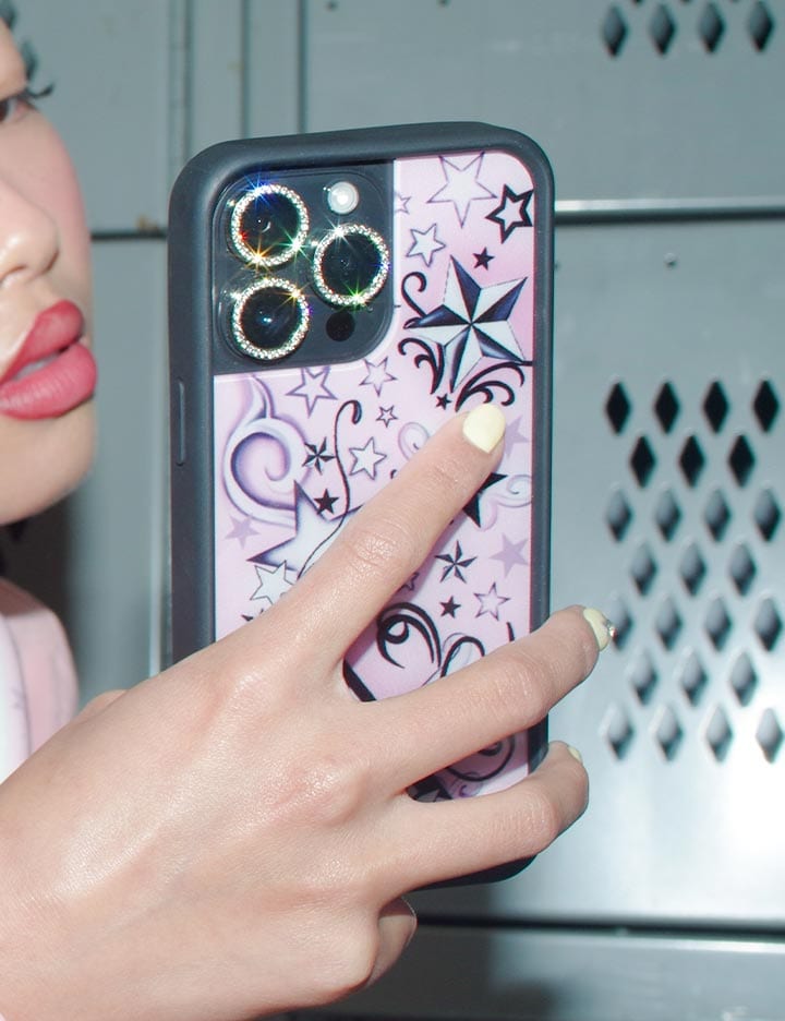 Star Tattoo iPhone Case in Pink and Black Goth Design - Image 30