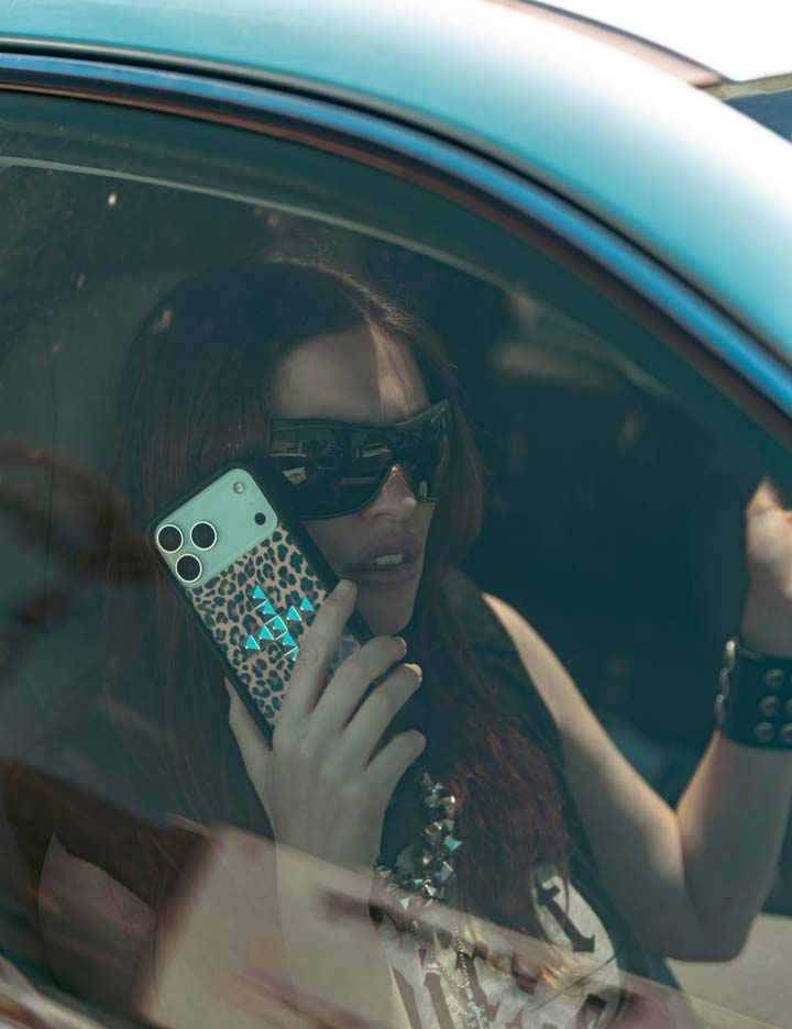 Stud Cross Meow Leopard Print iPhone Case - Bold Streetwear