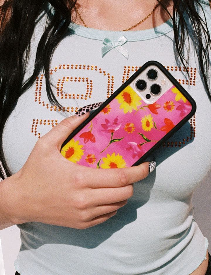 Sunflower Spring Floral iPhone Case in Pink and Yellow - Image 7
