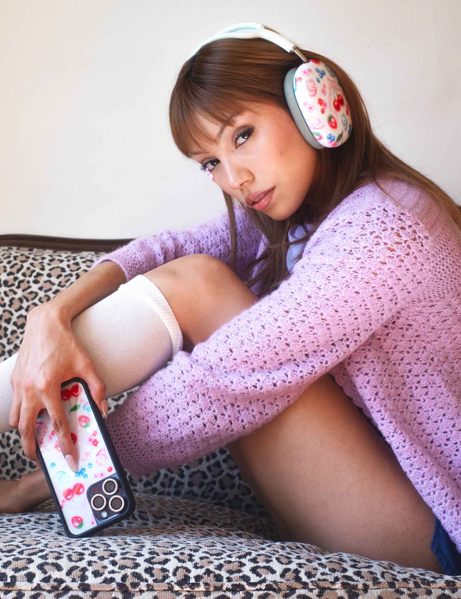Sweet Cherries Protective Cover for Apple AirPods Max Headphones - Image 5