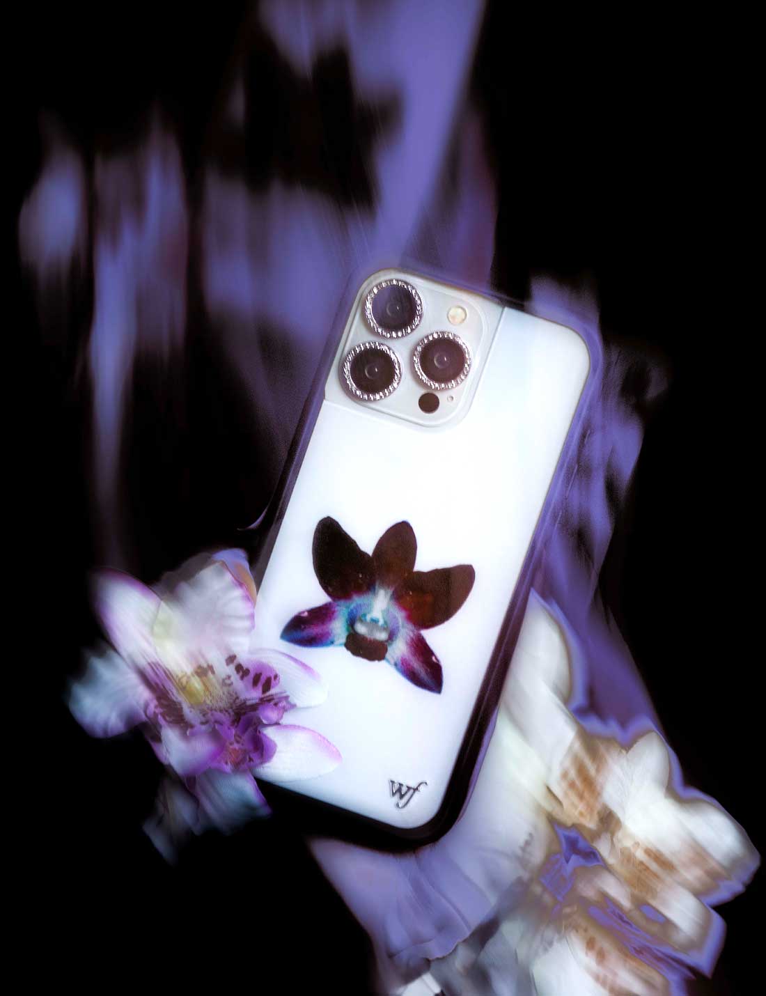 Orchid White iPhone Case with Purple Floral Design - Image 37