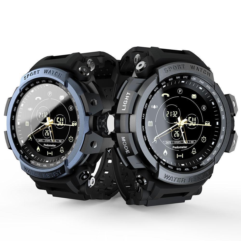 Professional 5ATM waterproof digital smart watch with touchscreen interface and fitness tracking features