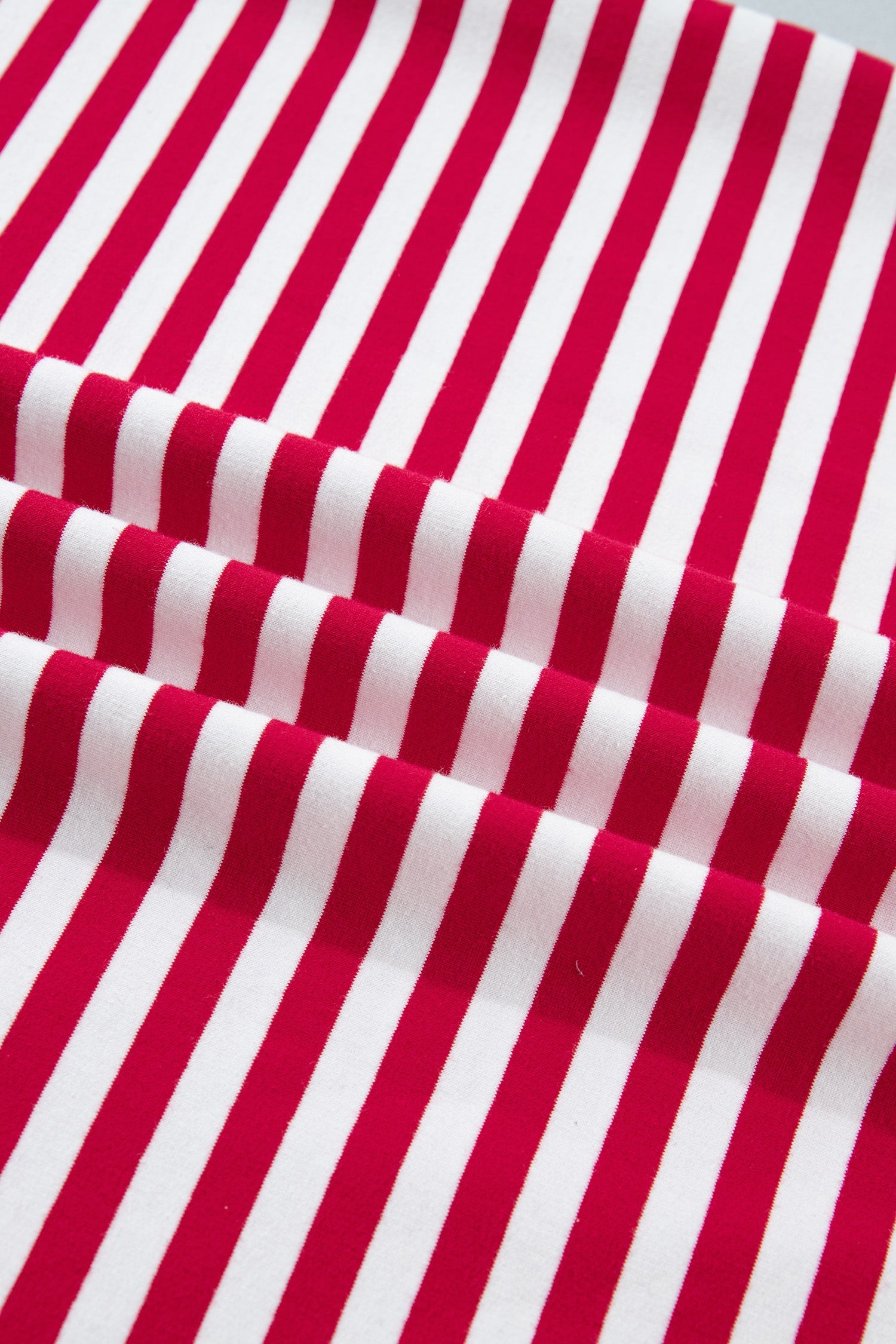 Skye Stripe Trim Tee Set: Patriotic V-Neck Loungewear in Cotton