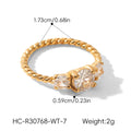 High-end Zircon Titanium Steel Ring