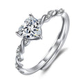 Simple Heart-Shaped Open Ring For Women