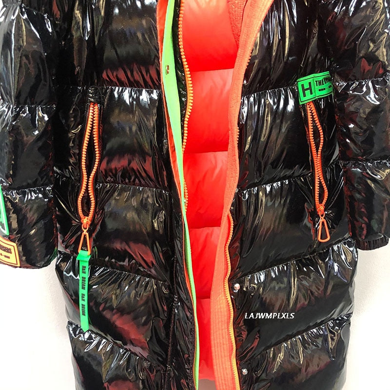 Women's Harajuku Style Mid-Length Hooded Puffer Parka - Image 4