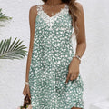 Women’s Floral Print Sleeveless Dress with Lace Trim Detail - Image 4