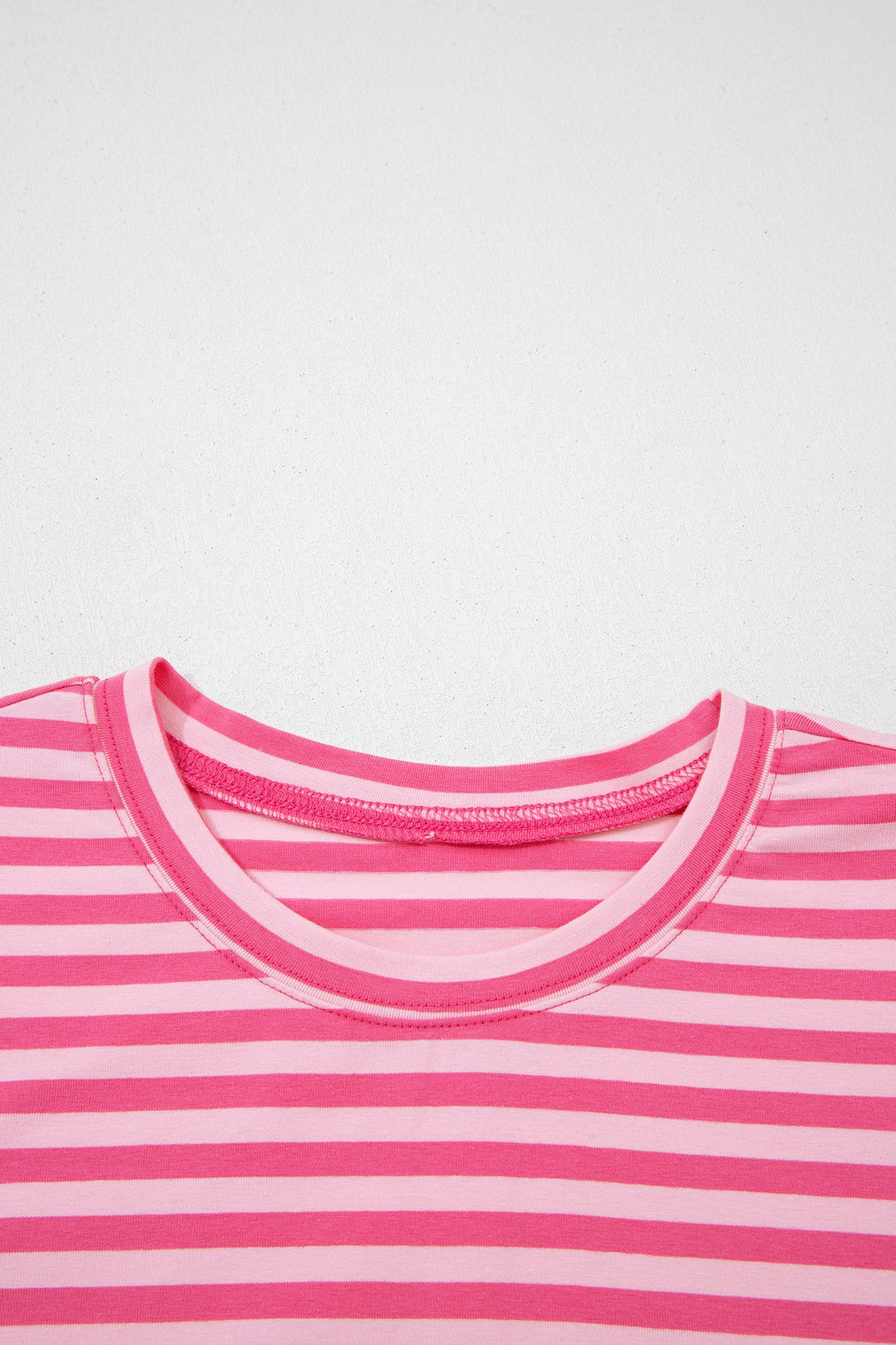 Stripe Drop Shoulder Top & Buttoned Pants Set