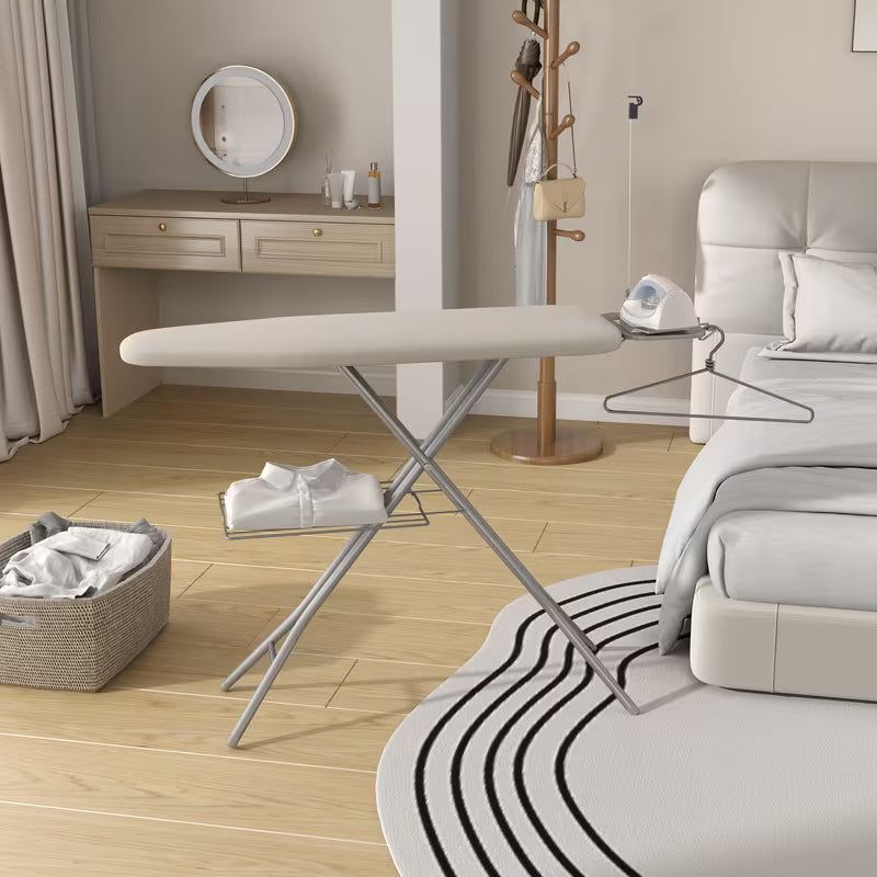 Full Size Foldable Ironing Board with Clothes Rack