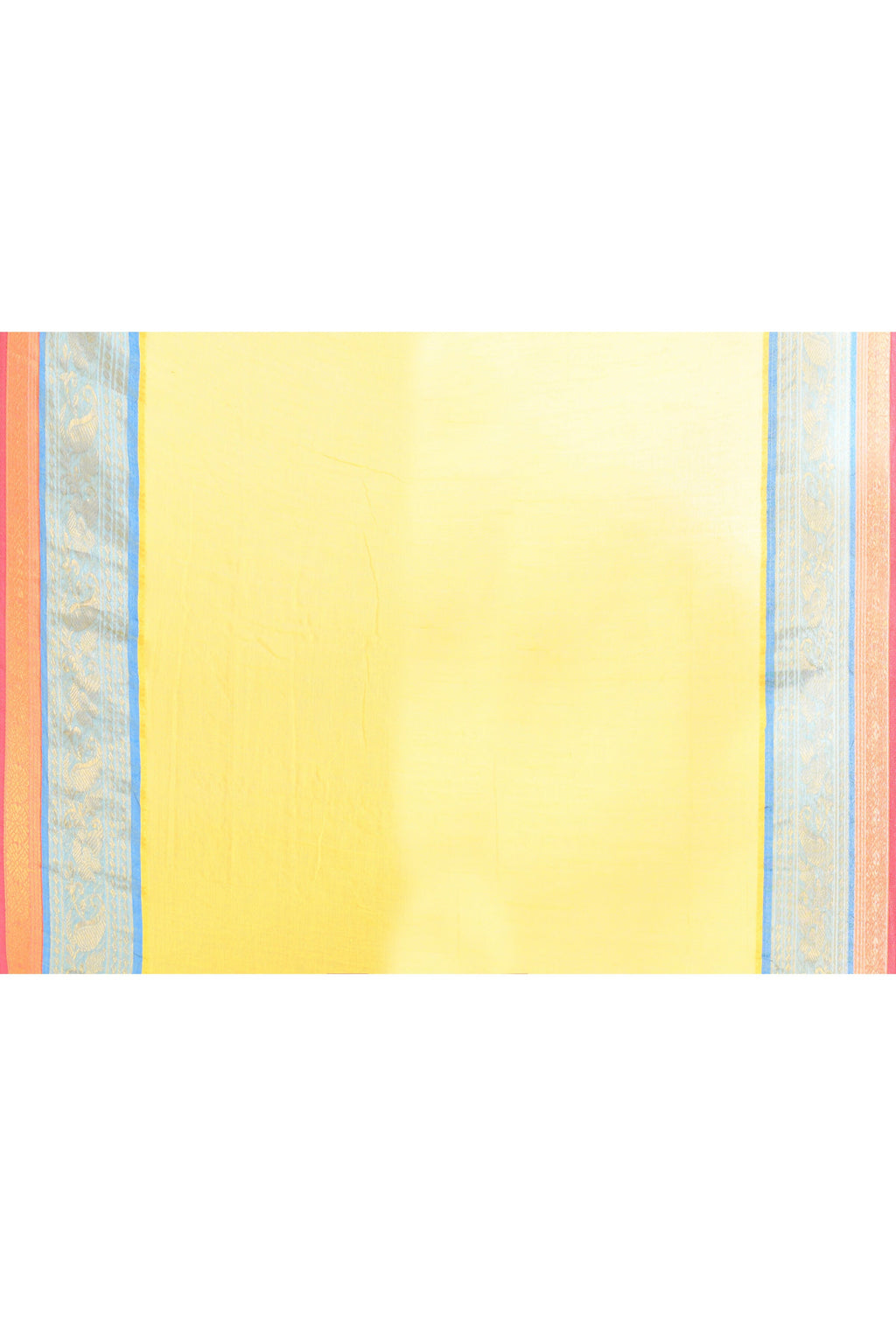 Yellow Embellished Zari Border Cotton Saree