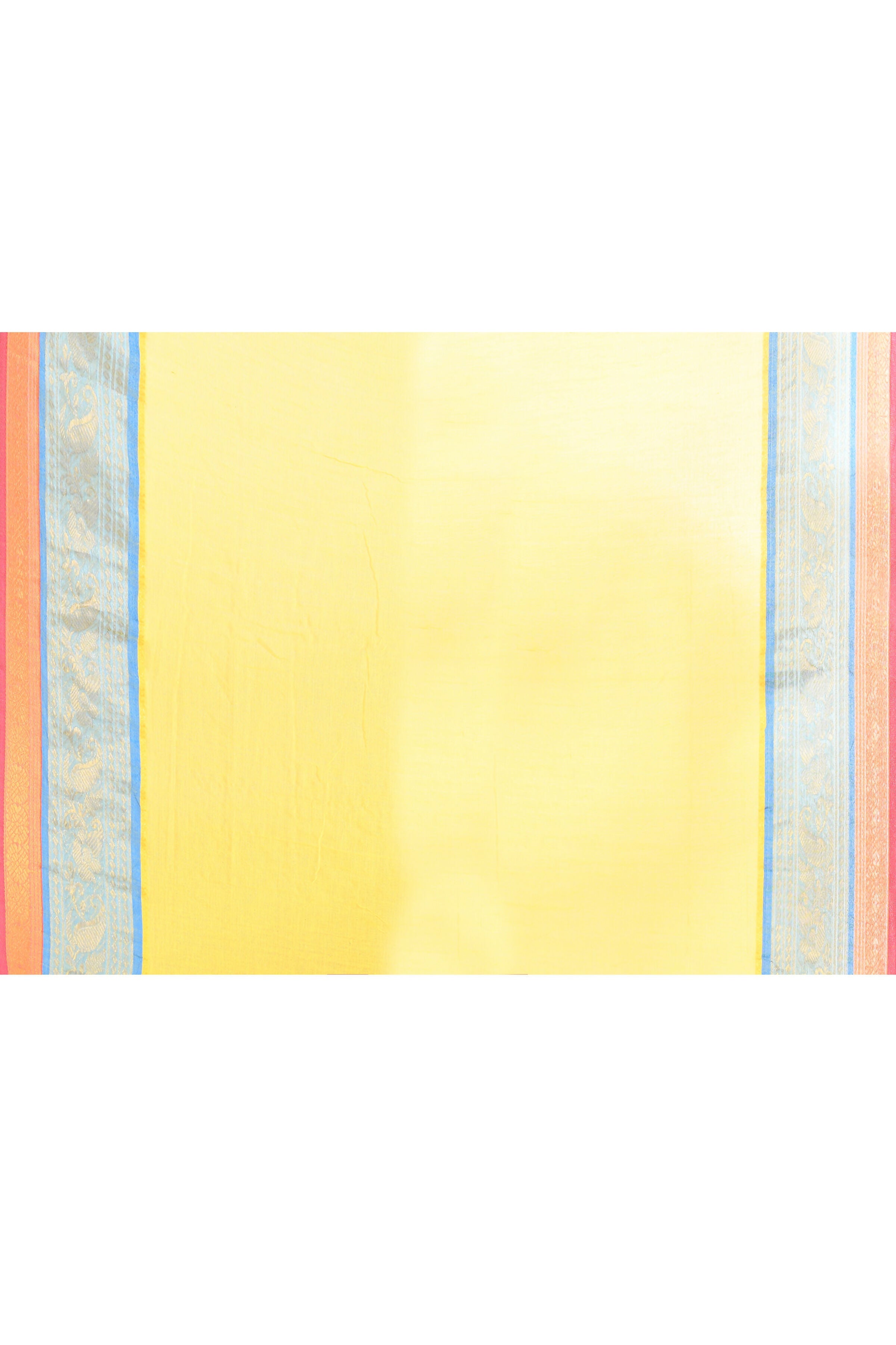 Yellow Embellished Zari Border Cotton Saree