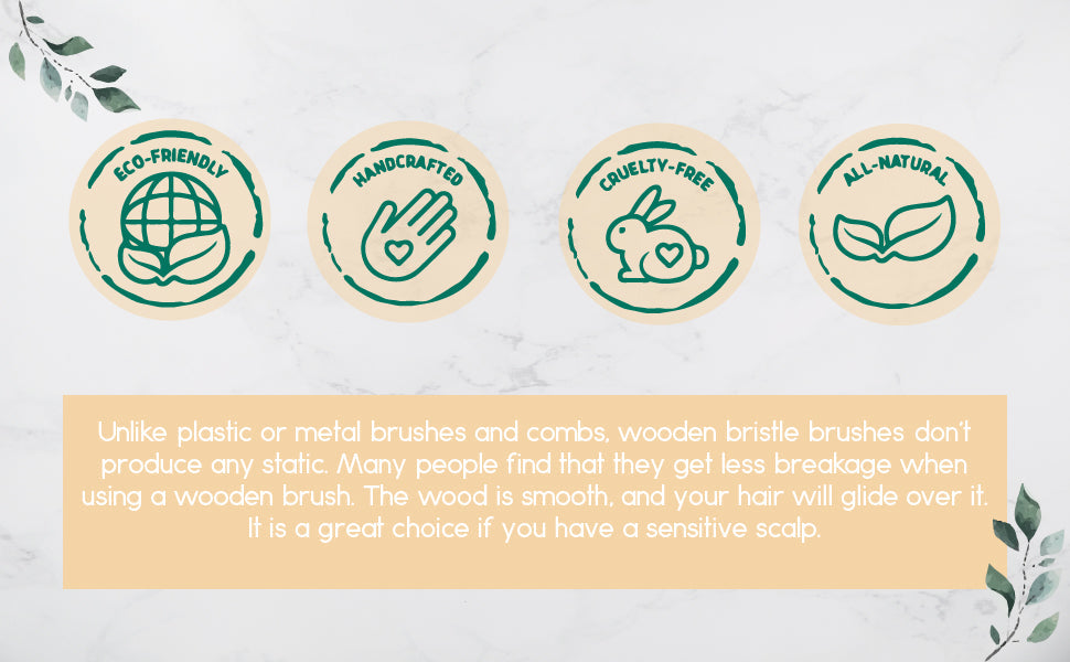 Wooden Detangling Hair Brush for Smooth Knot-Free Hair Care - Image 5