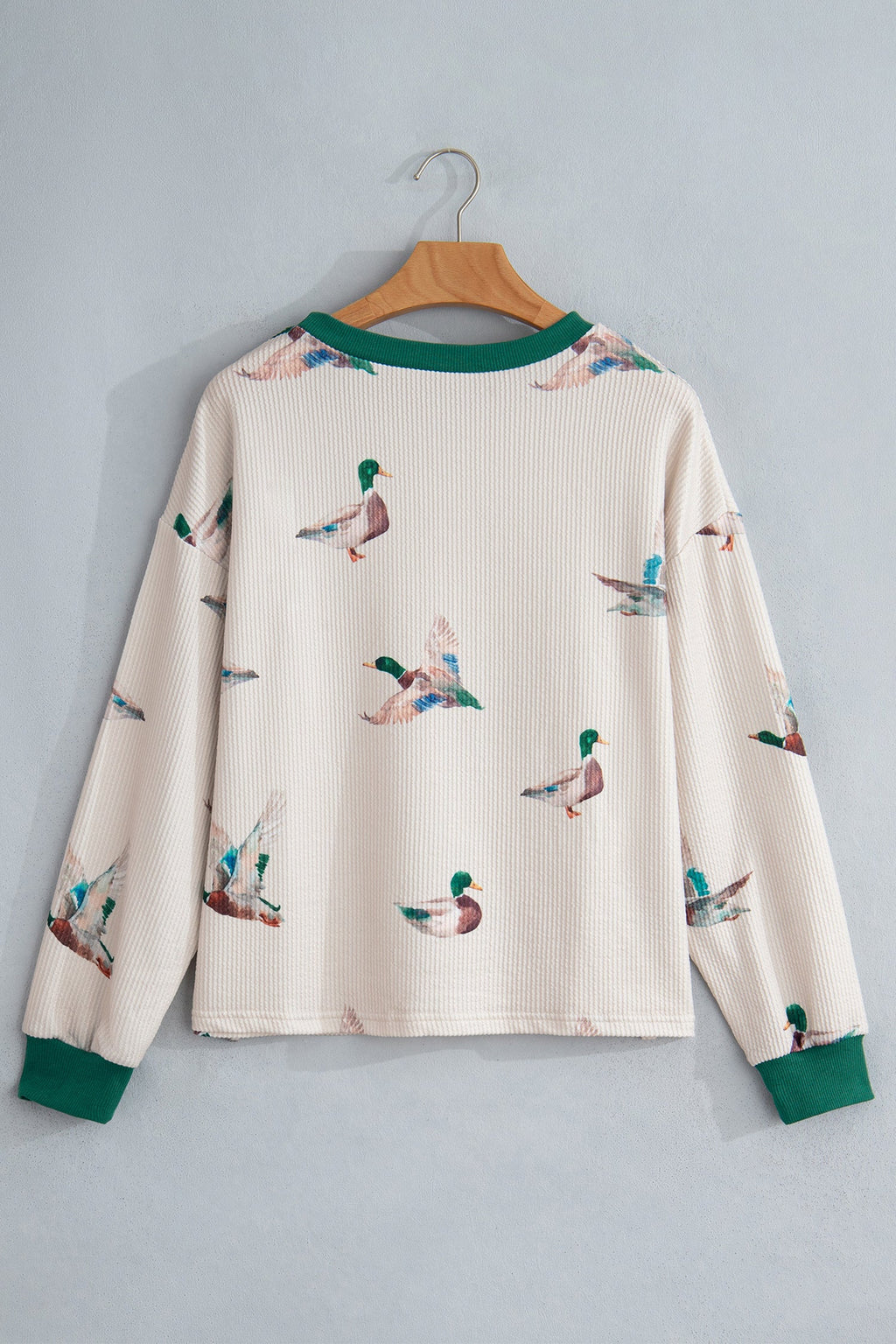 Plus Size Mallard Corded Knit Long Sleeve Top