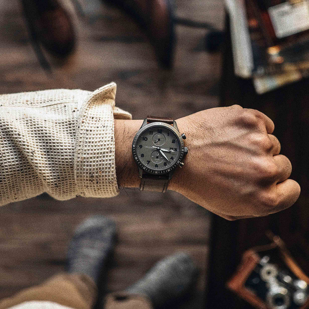The Altitude Watch - Gunmetal Case with Walnut Details