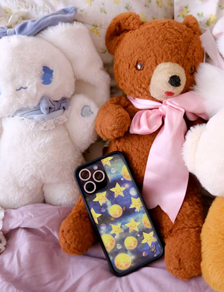 Celestial Dreaming iPhone Case with Stars and Moon Print
