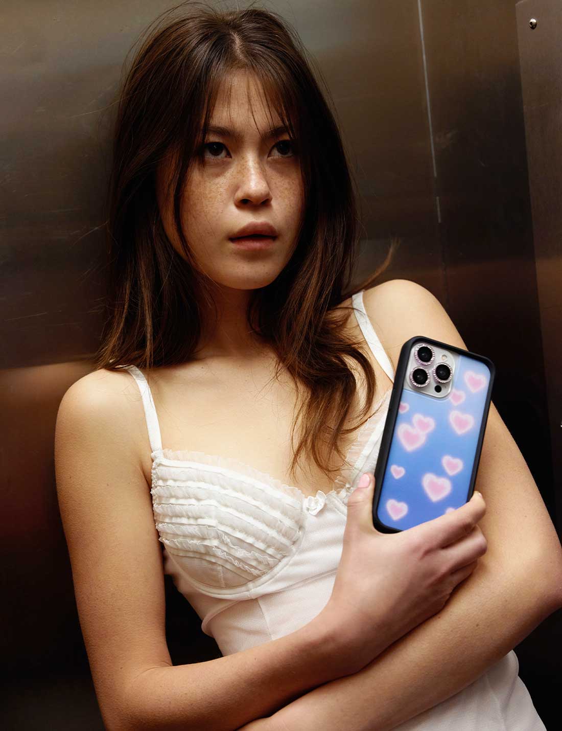 Dreamy Hearts Phone Case with Blue Background and Pink Hearts - Image 34