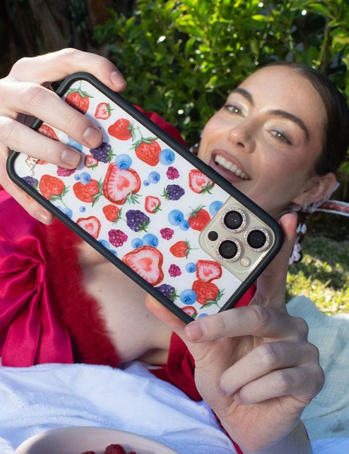Fruit Tart iPhone Case with Heart Strawberries and Blueberries