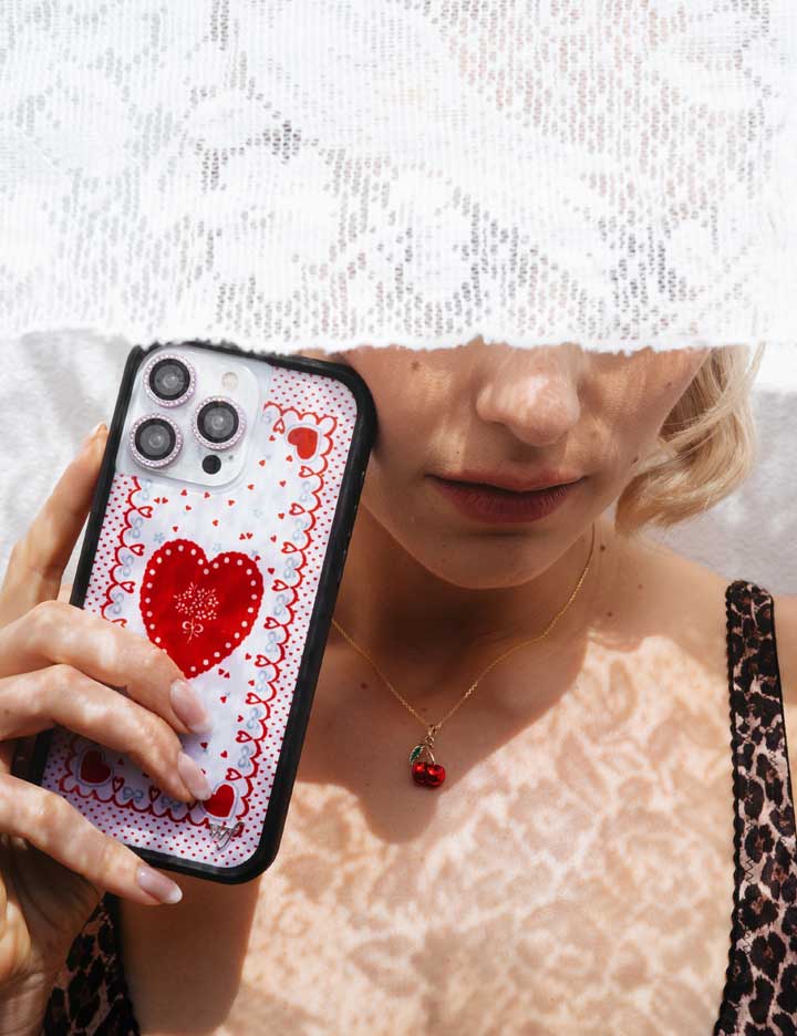 Lovers Lane Heart Pattern iPhone Case with Protective Bumper