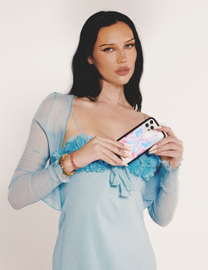 Manifest iPhone Case with Iridescent Butterfly Design