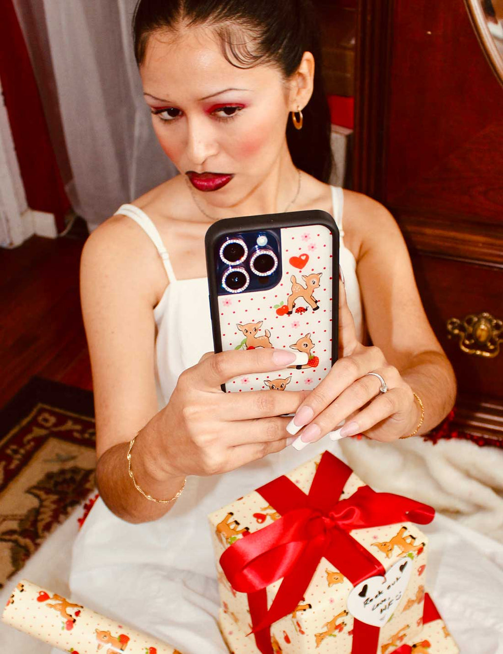 Oh Deer iPhone Case with Whimsical Woodland Print and Polka Dots - Image 44
