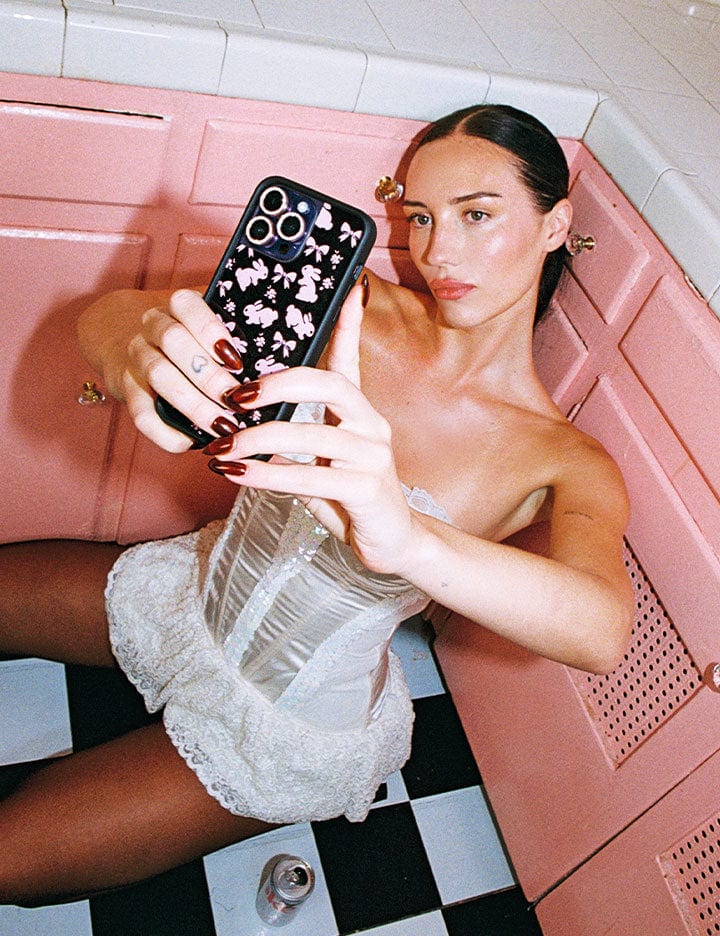Baby Pink Bunny Bow iPhone Case for Goth Girl Aesthetic - Image 7
