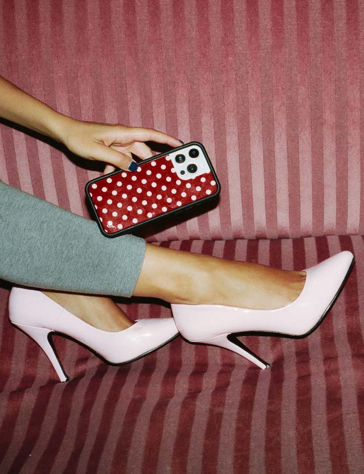 Polka Dot | Burgundy and Cream iPhone Case