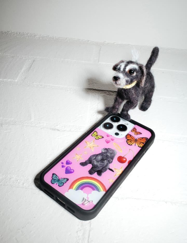 Puppy Love Pink Graphic iPhone Case with Black Bumper - Image 40