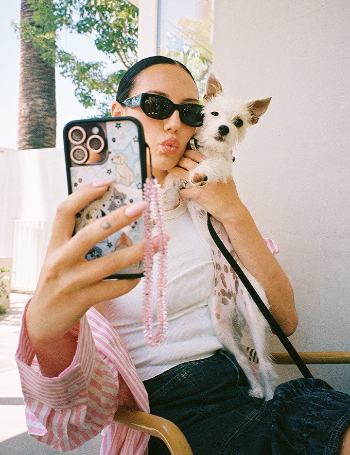 Puppy Party Baby Blue Star Print Protective iPhone Case