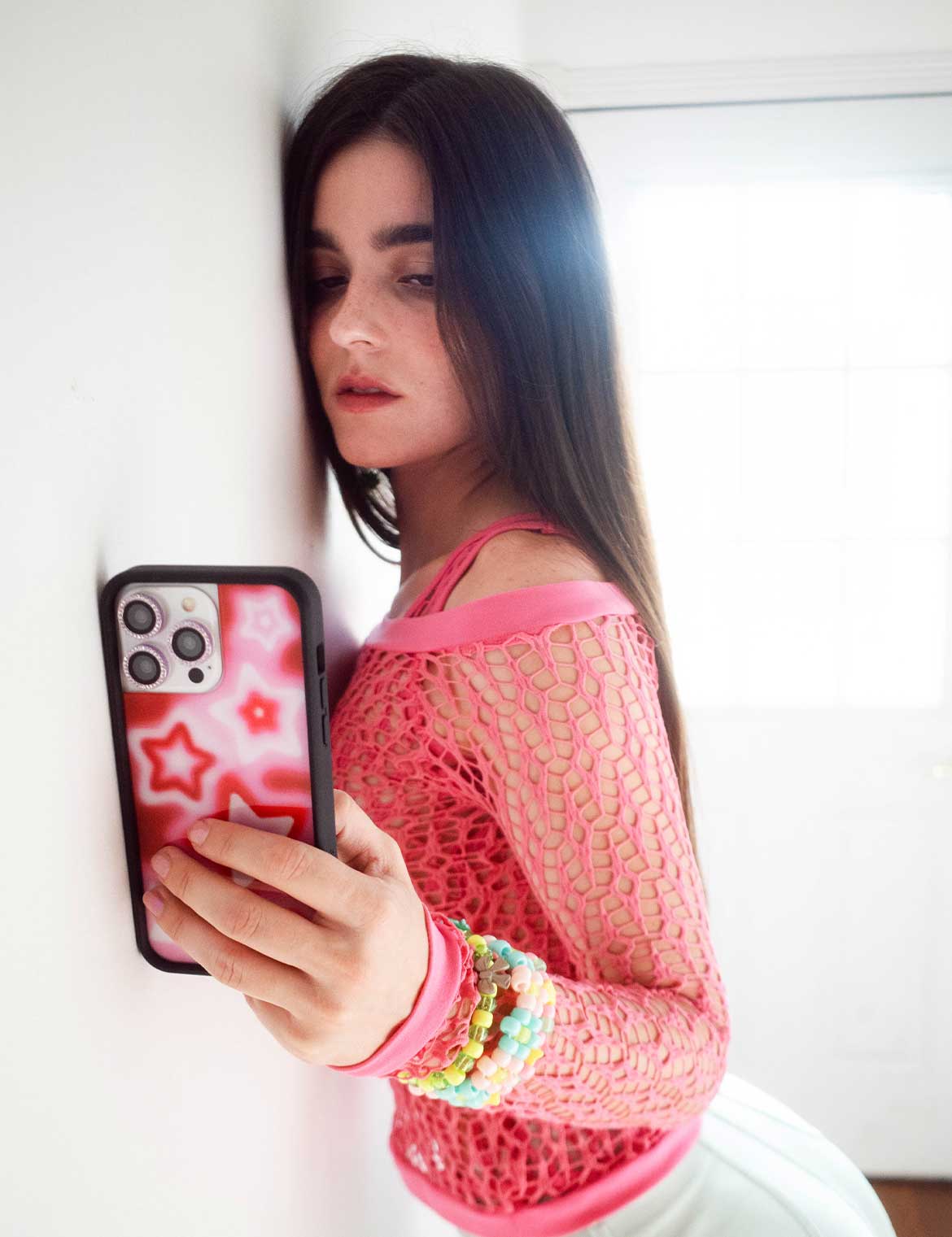 Dream Star Red iPhone Case with Pink Gradient Accents - Image 33