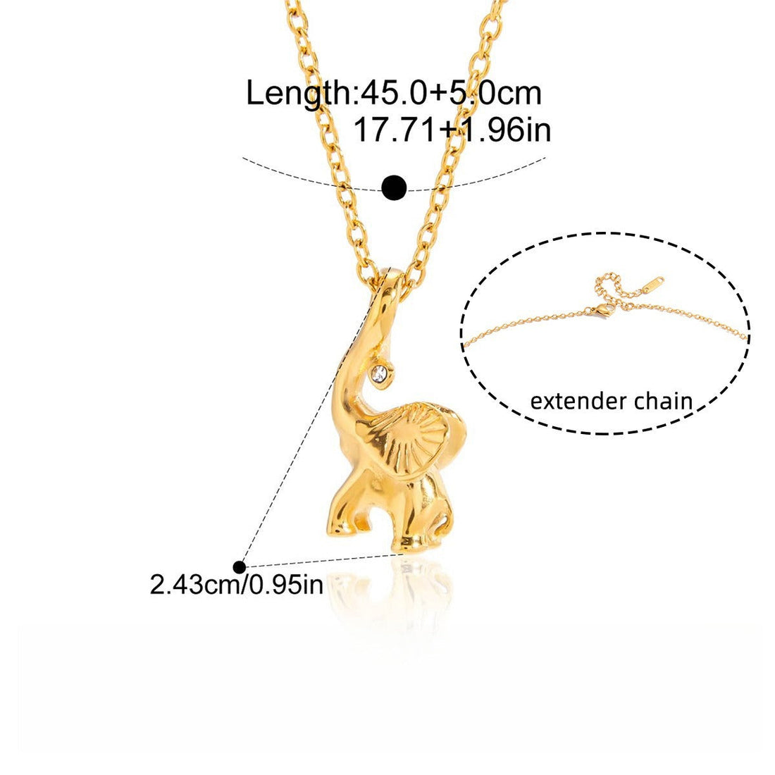 18K Gold-Plated Titanium Steel Necklace with Sparkling Rhinestones