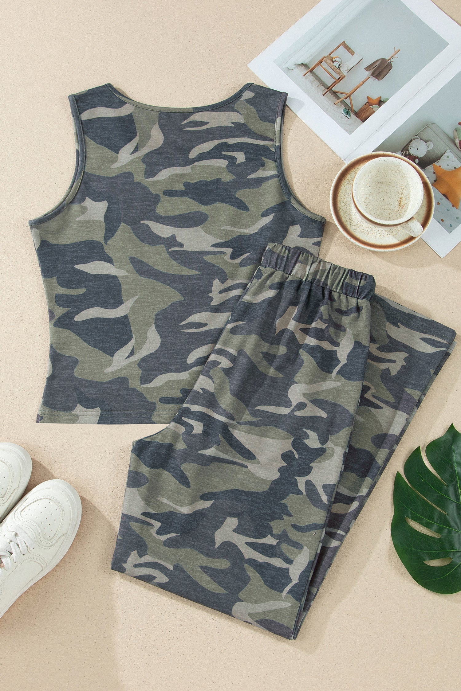 Tallulah Camouflage Print Slim Tank Top