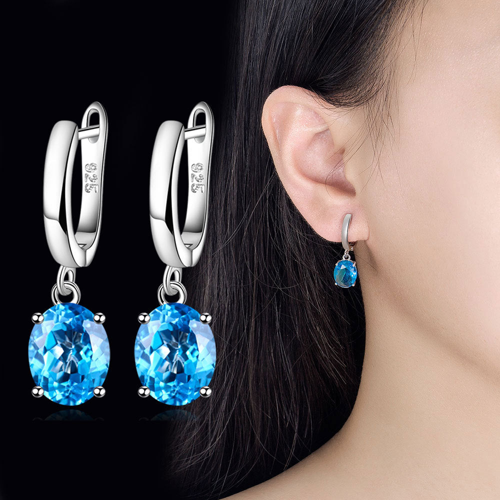 Fashion Dove Egg Crystal Women Diamond Ring Personalized Ear Buckle
