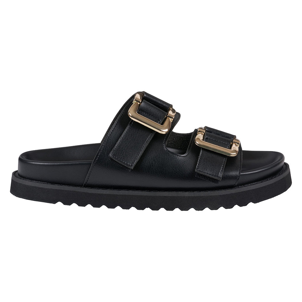 Women's Juno Black Slide Footbed Sandals