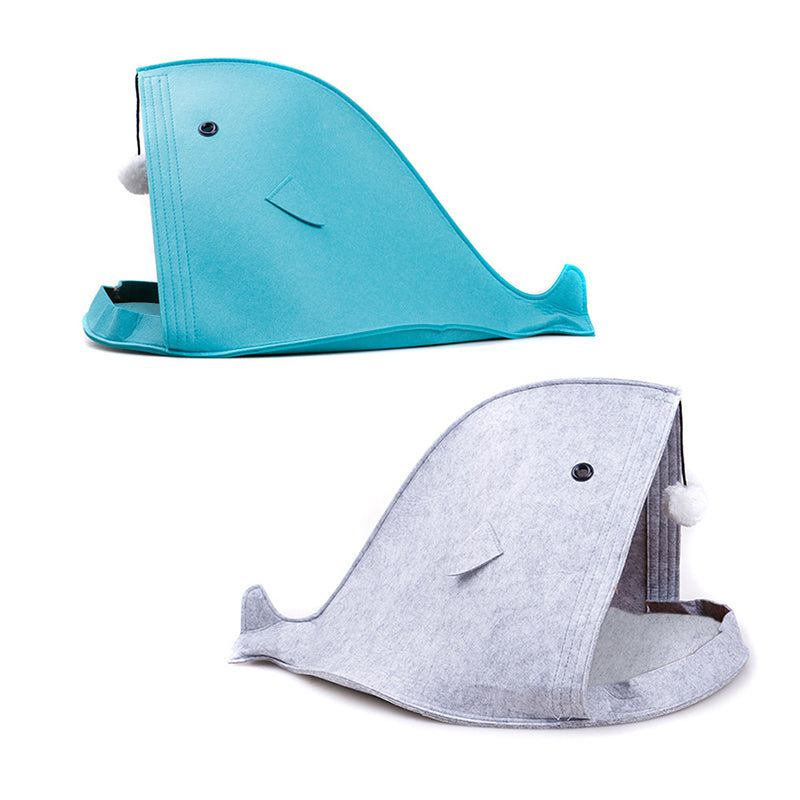 Washable Non-Woven Cat Bed, Shark Dog Bed, Foldable Pet Cave
